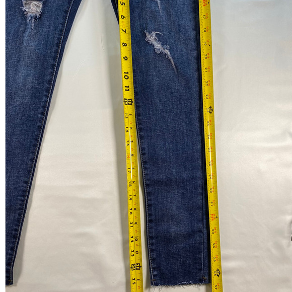 M2 Skinny Jeans Size 28 Women's Blue Denim Raw Cut Off Hem BRAND NEW - Picture 6 of 6